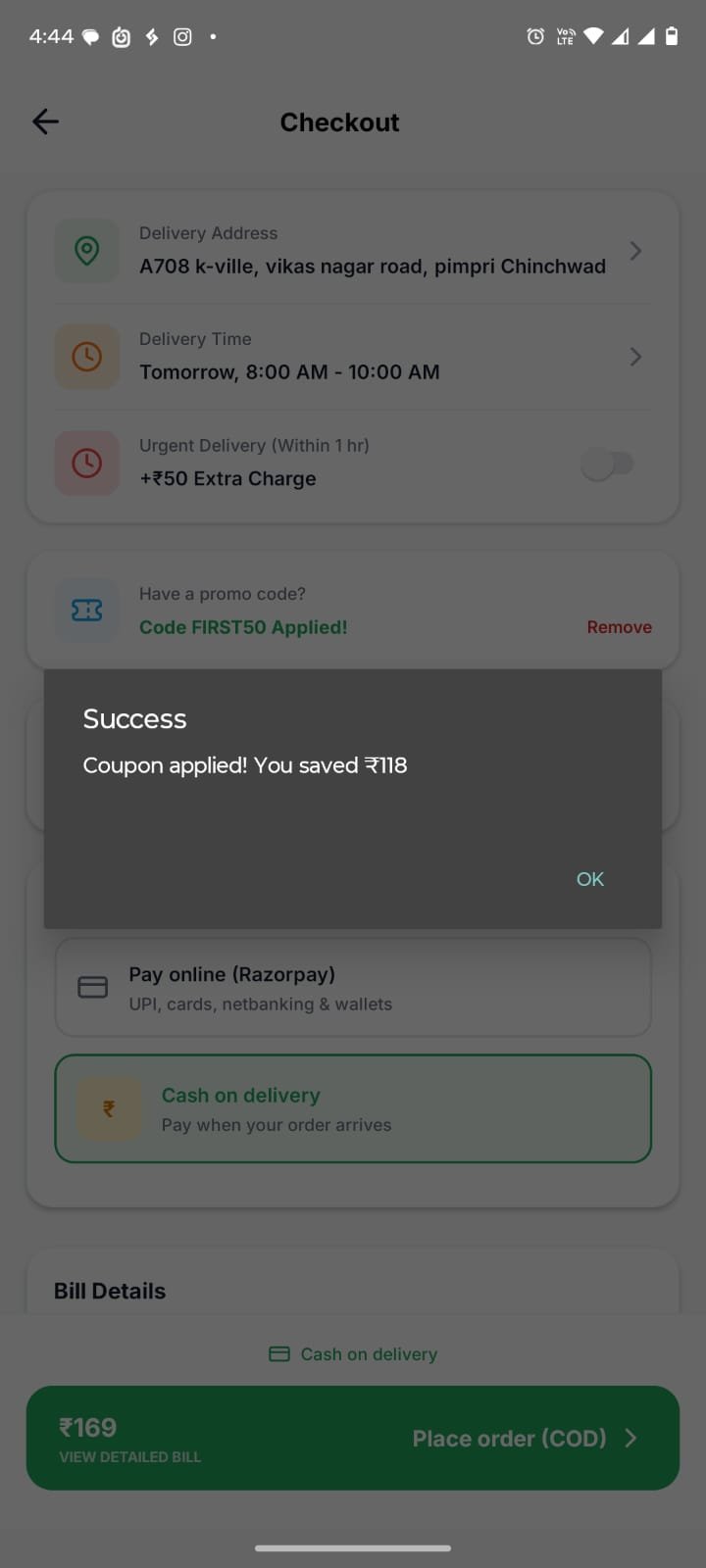 Offers applied